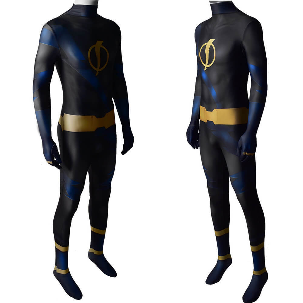 Static Shock Halloween Costume DC Comics Teen Titans Superhero Jumpsuit Adult Kids
