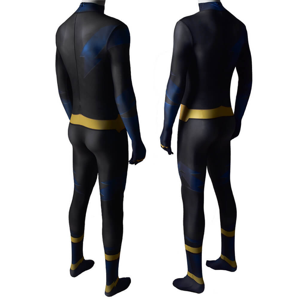 Static Shock Halloween Costume DC Comics Teen Titans Superhero Jumpsuit Adult Kids