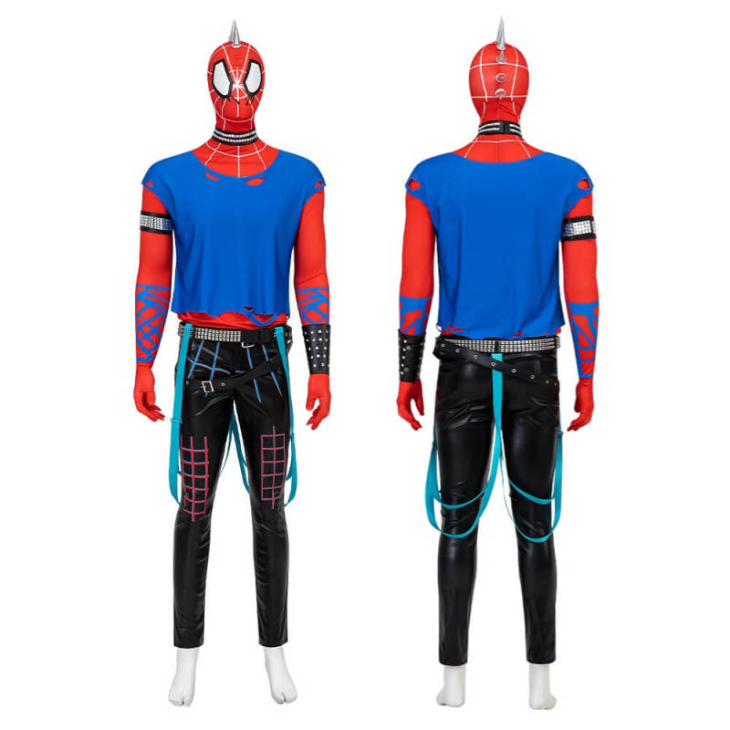 Spider-Punk Hobie Brown Halloween Costume Spider-Man Across the Spider-Verse Punk-Rock Spidey Suit