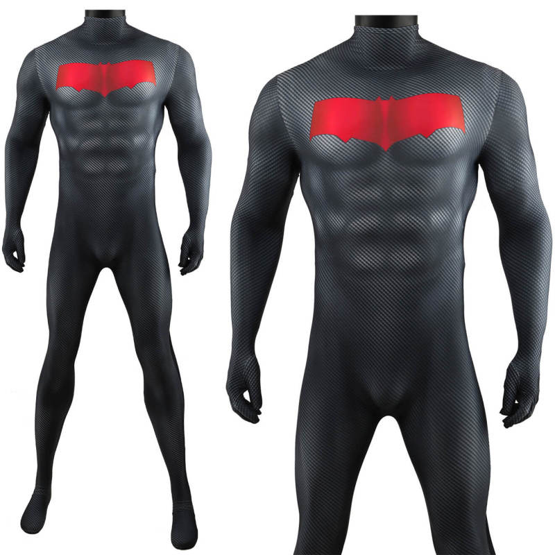 Red Hood Jason Todd Costume DC Comic Superhero Muscle Jumpsuit