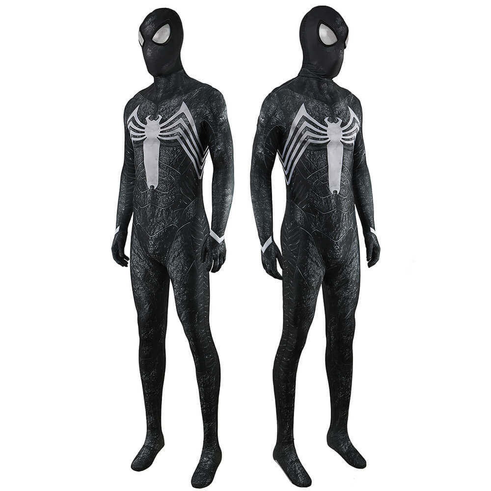 Spider-Man 3 Symbiote Peter Parker Costume Superhero Halloween Cosplay Jumpsuit With Mask