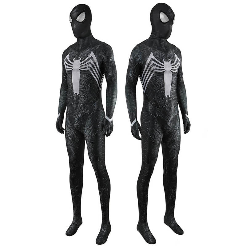 Spider-Man 3 Symbiote Peter Parker Costume Superhero Halloween Cosplay Jumpsuit With Mask