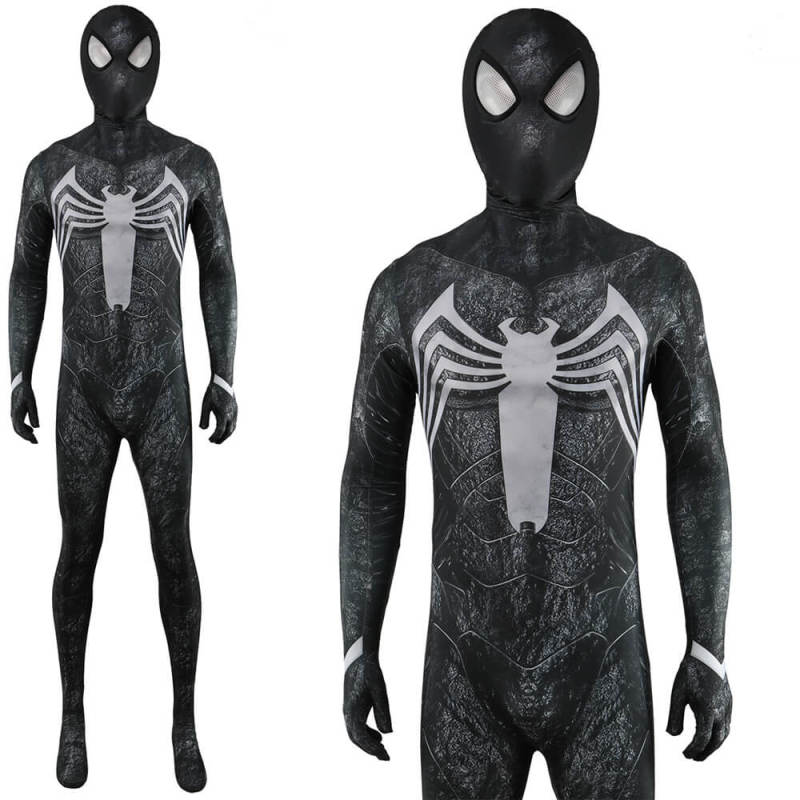 Spider-Man 3 Symbiote Peter Parker Costume Superhero Halloween Cosplay Jumpsuit With Mask