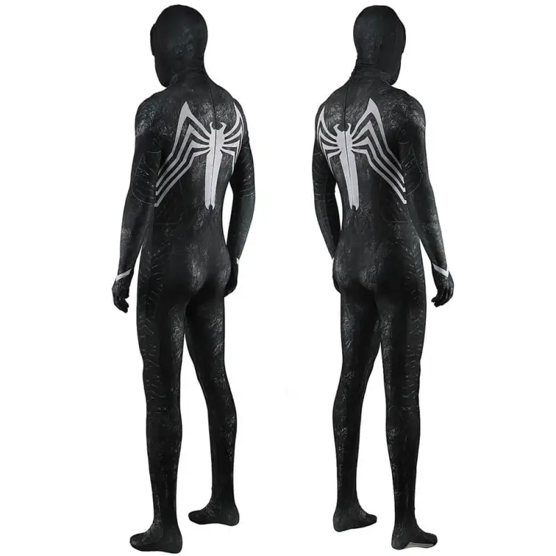 Spider-Man 3 Symbiote Peter Parker Costume Superhero Halloween Cosplay Jumpsuit With Mask