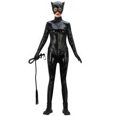Deluxe Catwoman Costume Women's Michelle Pfeiffer Black Cosplay Jumpsuit-Batman Returns In Stock Takerlama