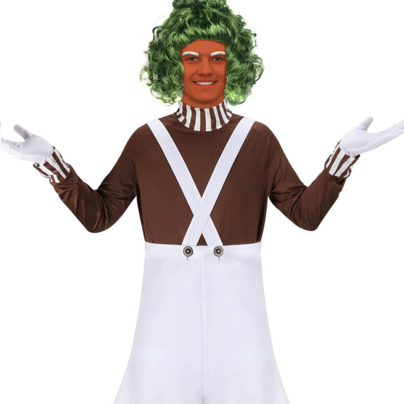 Deluxe Oompa Loompa Cosplay Costume With Wig-Charlie and the Chocolate Factory In Stock Takerlama