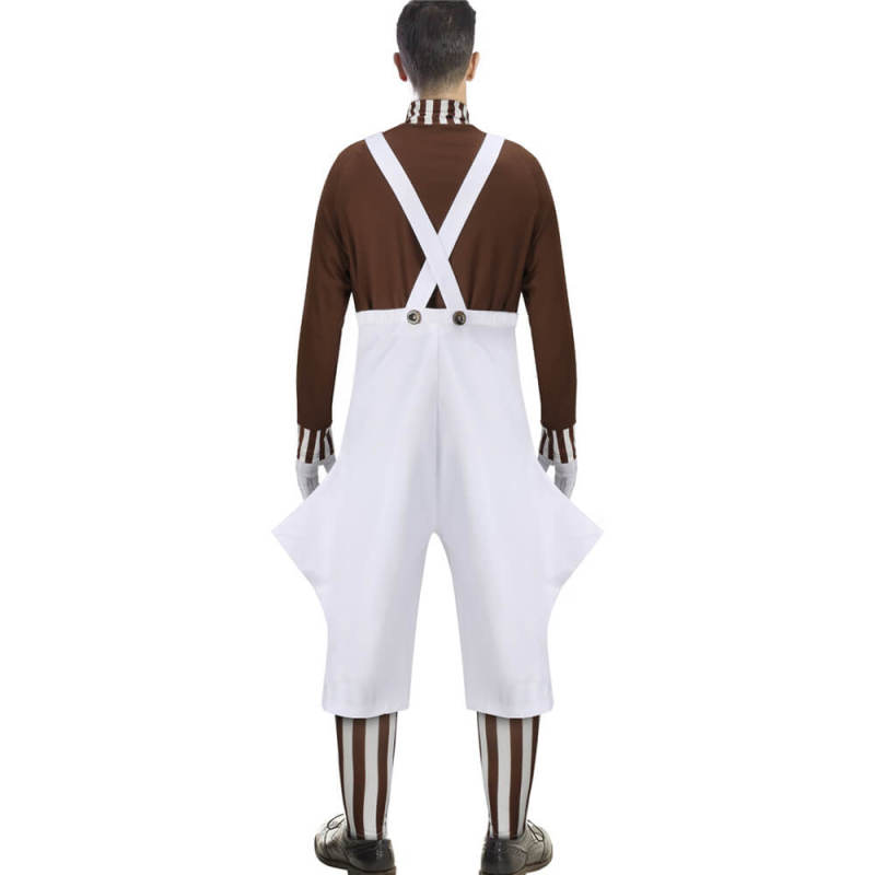 Deluxe Oompa Loompa Cosplay Costume With Wig-Charlie and the Chocolate Factory In Stock Takerlama