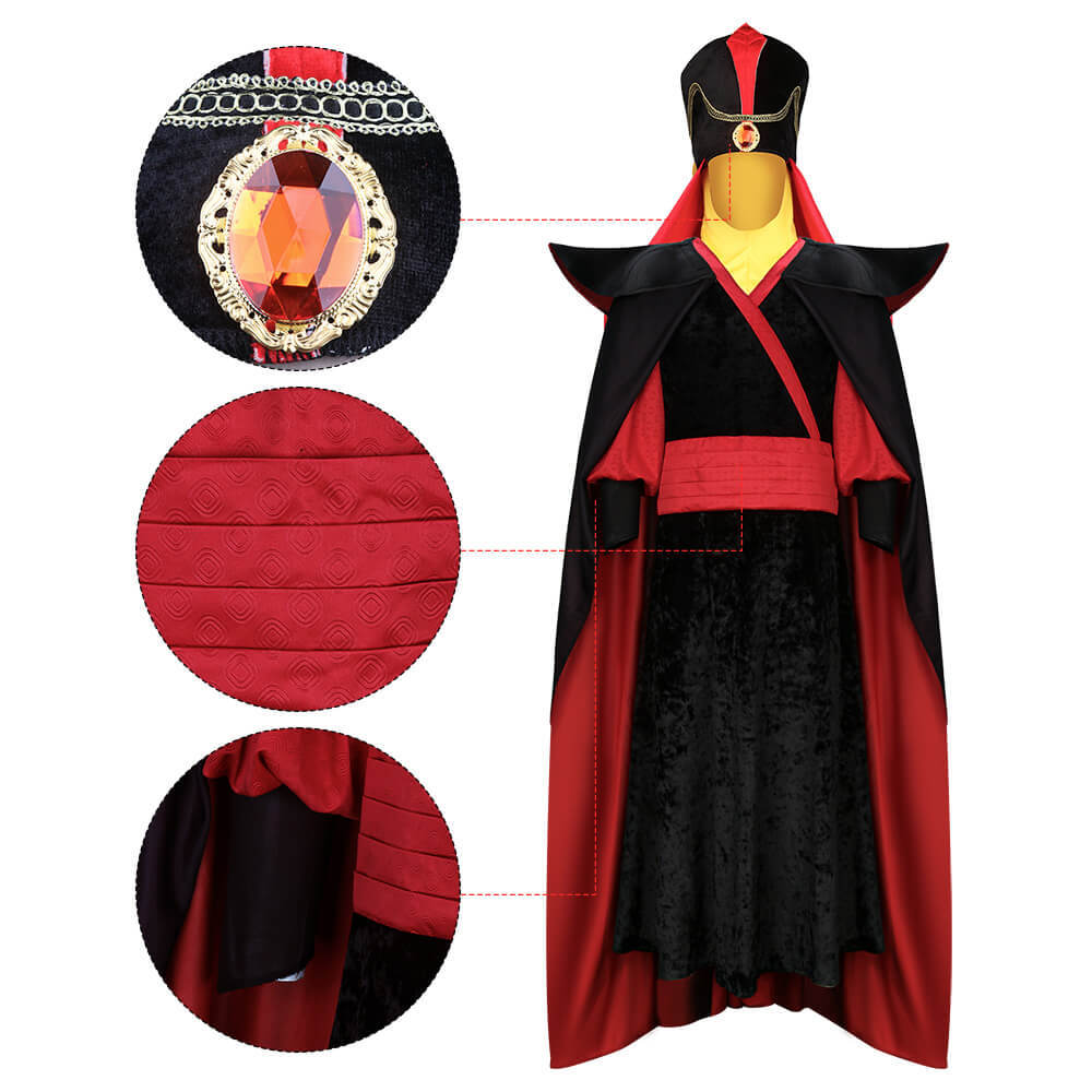 Disney Aladdin Jafar Men's Costume Halloween Cosplay Outfit  In Stock Takerlama
