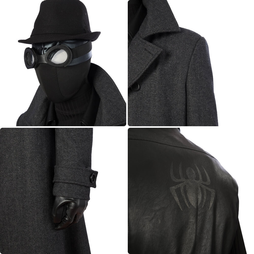 Spider-Man Noir Cosplay Costume Spider-Man Into the Spider-Verse S M L XL In Stock