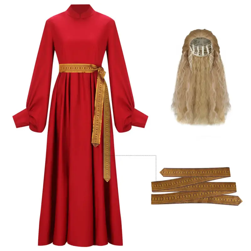 Women's Princess Bride Buttercup Peasant Dress Wig Halloween Costume In Stock Takerlama