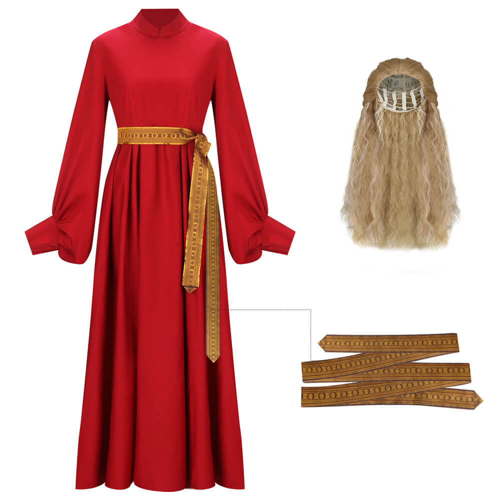 Women's Princess Bride Buttercup Peasant Dress Wig Halloween Costume In Stock Takerlama