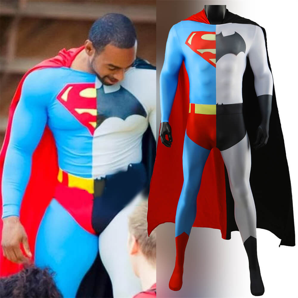 Superman & Batman Combined Halloween Costume Adults Kids Takerlama