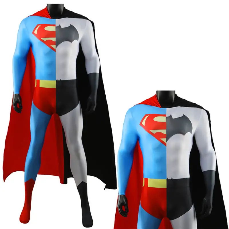 Superman & Batman Combined Halloween Costume Adults Kids Takerlama