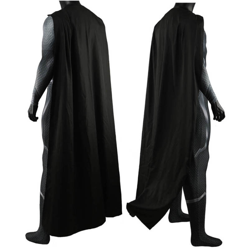 Man of Steel Superman Halloween Costume Clark Kent Black Jumpsuit Kids Adults Takerlama
