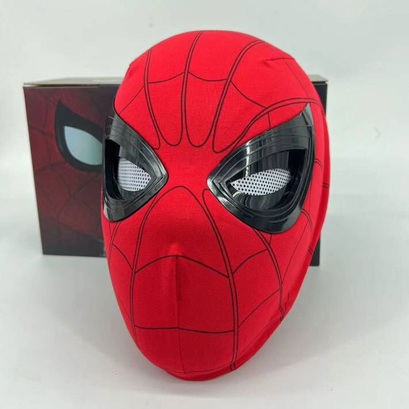 Marvel Spider-Man Far from Home Mask Peter Parker Eyes Movable Electronic Cosplay Headgear Takerlama