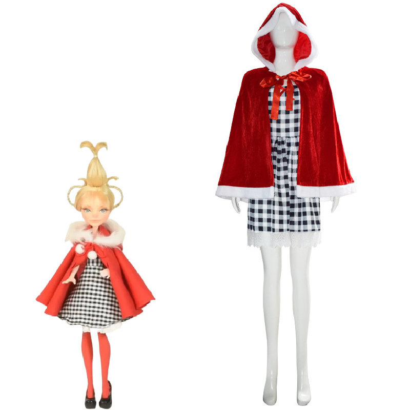 Cindy Lou Who Christmas Cosplay Costume Women How the Grinch Stole