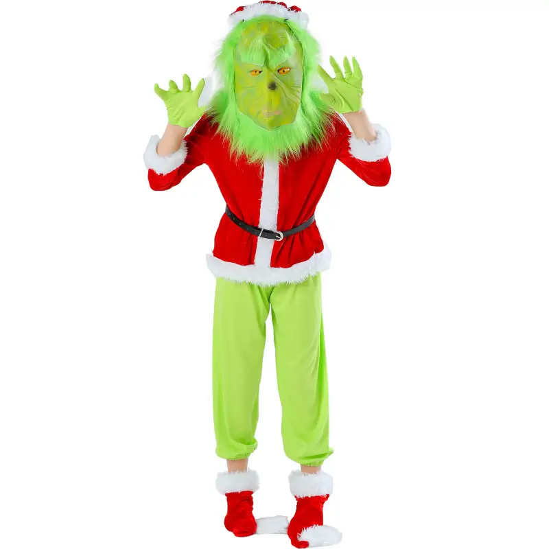 Grinch Cosplay Costume Kids Men-How the Grinch Stole Christmas Takerlama