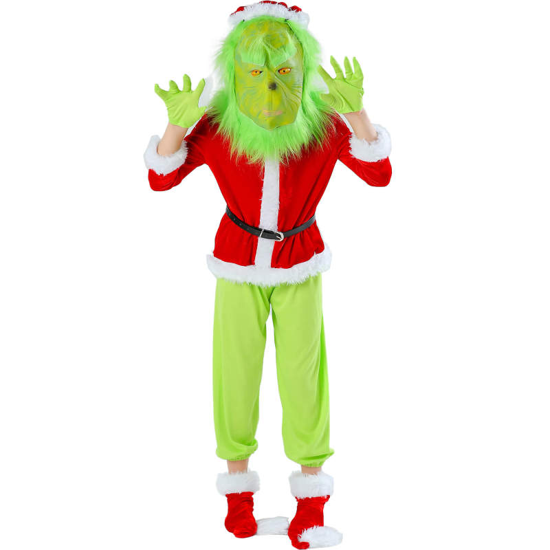 Grinch Cosplay Costume Kids Men-How the Grinch Stole Christmas Takerlama