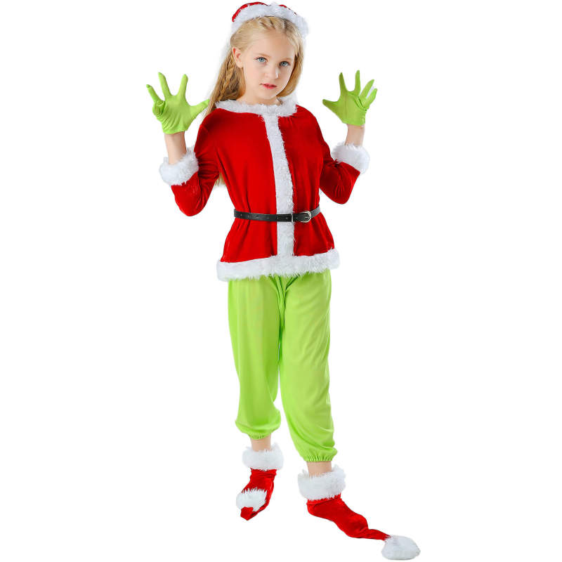 Grinch Cosplay Costume Kids Men-How the Grinch Stole Christmas Takerlama