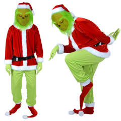 Grinch Cosplay Costume Kids Men-How the Grinch Stole Christmas Takerlama