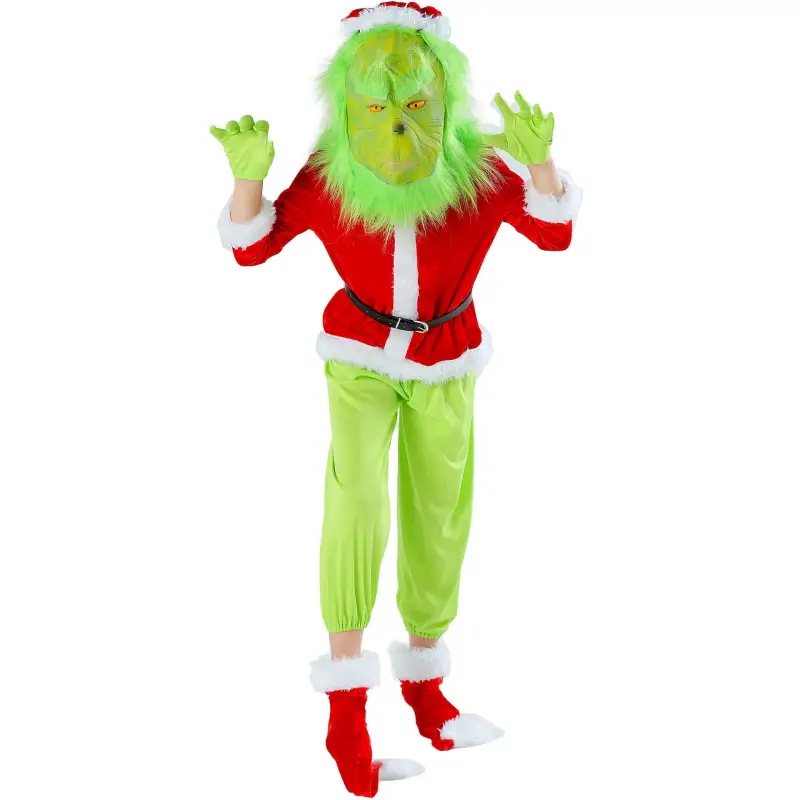 Grinch Cosplay Costume Kids Men-How the Grinch Stole Christmas Takerlama