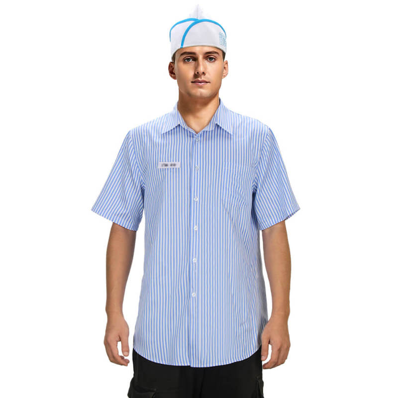 Good Burger Button Up Shirt Hat and Name Tag Employee Cosplay Uniform