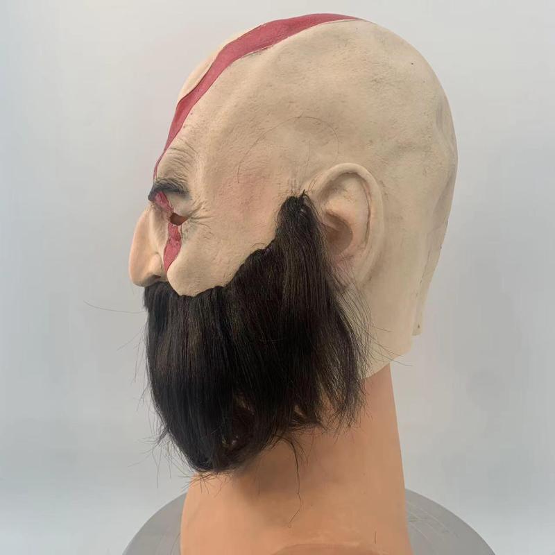 Kratos Mask Game God of War 4  Horror Latex Cosplay Mask with Beard