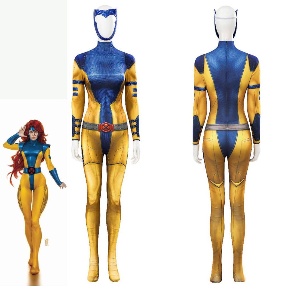 X-Men Marvel Girl Jean Elaine Grey Costume Phoenix Cosplay Bodysuit Takerlama