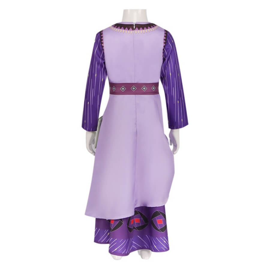 Kids Wish Asha Purple Dress For Girls Disney Movie Cosplay Costume Takerlama