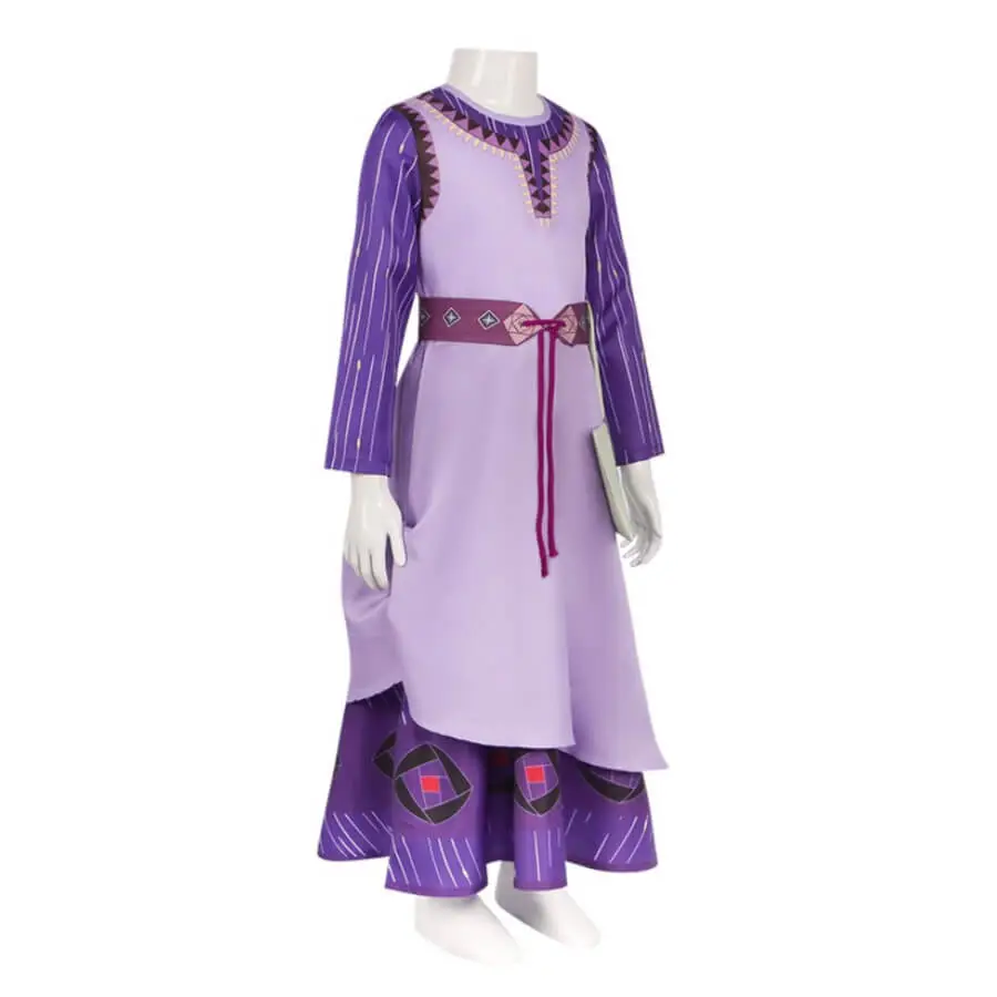 open lace back dress Wish Costume for Girls Asha Princess Dress Up Set Asha Cosplay Outfit – Sun  Baby main image 1