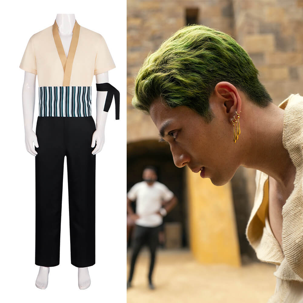 Roronoa Zoro Cosplay Costume White Outfits Halloween Carniva Comic-Con Takerlama
