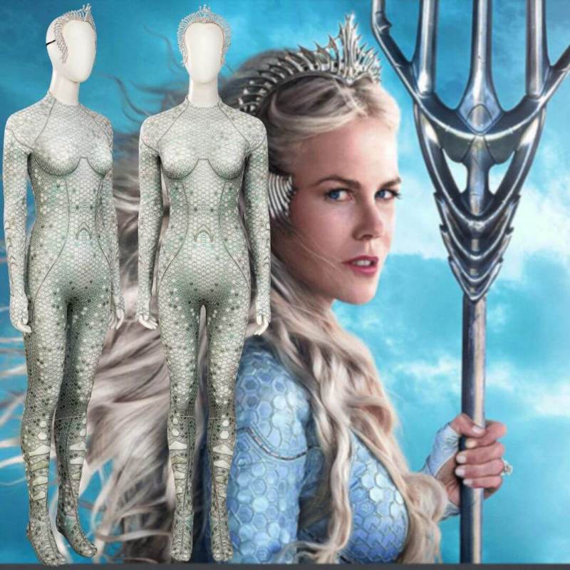 Deluxe Aquaman 2 Queen Atlanna Cosplay Costume Crown Aquaman and the Lost Kingdom Takerlama