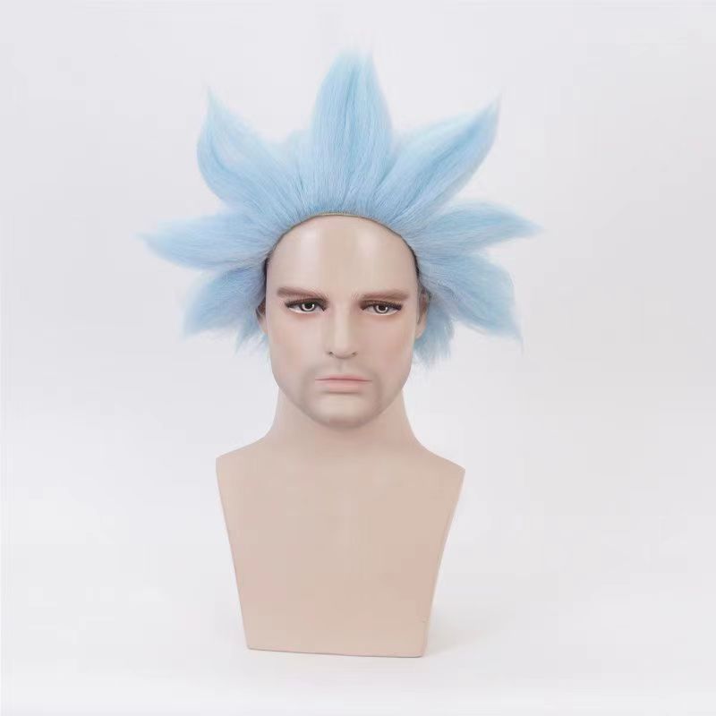 Rick and Morty Rick Sanchez Cosplay Wig Blue Hair for Adults Takerlama