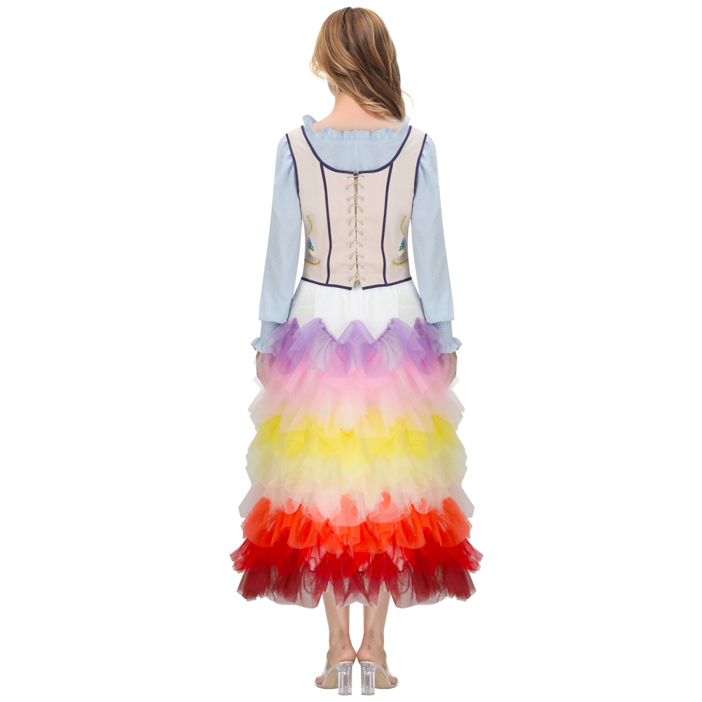 Lucy Gray Baird Rainbow Costume Hunger Games The Ballad of Songbirds and Snakes Takerlama