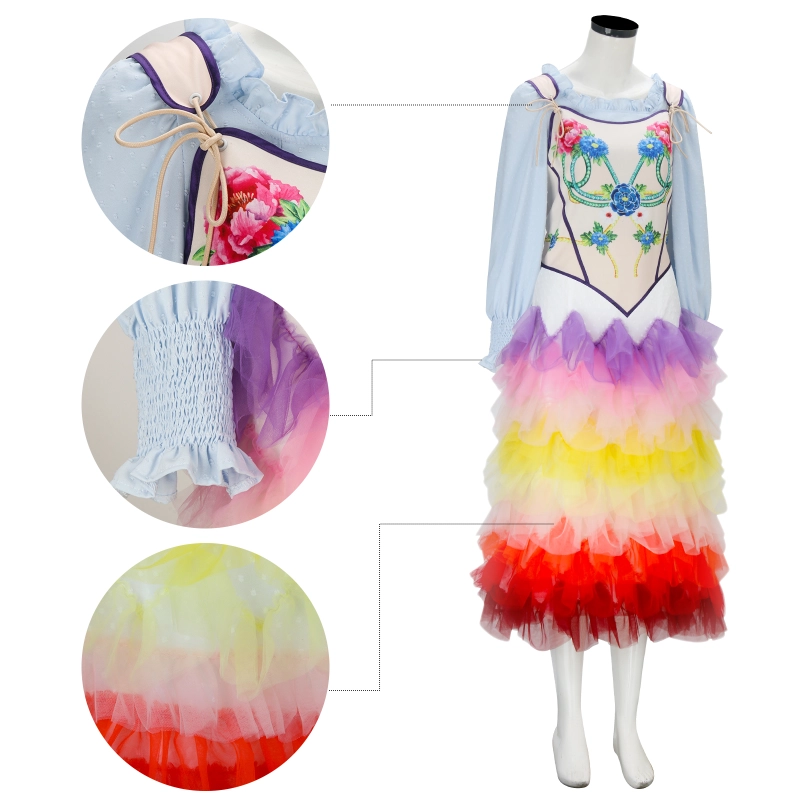 Lucy Gray Baird Rainbow Costume Hunger Games The Ballad of Songbirds and Snakes Takerlama