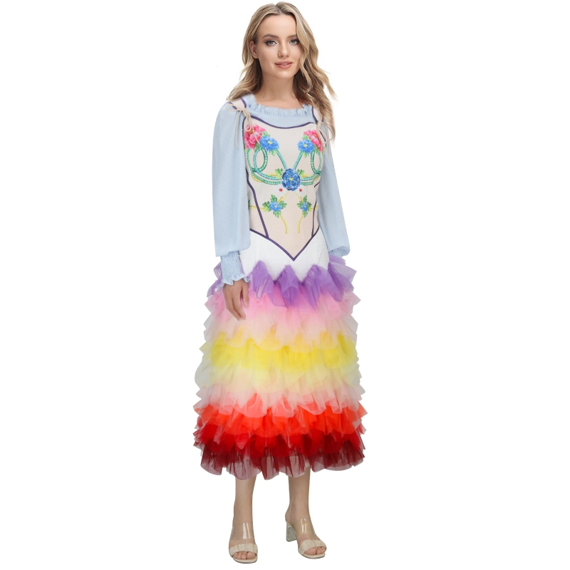 Lucy Gray Baird Rainbow Costume Hunger Games The Ballad of Songbirds and Snakes Takerlama
