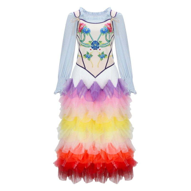 Lucy Gray Baird Rainbow Costume Hunger Games The Ballad of Songbirds and Snakes Takerlama