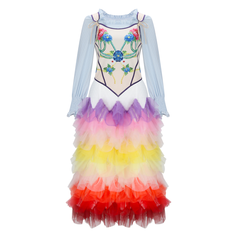 Lucy Gray Baird Rainbow Costume Hunger Games The Ballad of Songbirds and Snakes Takerlama