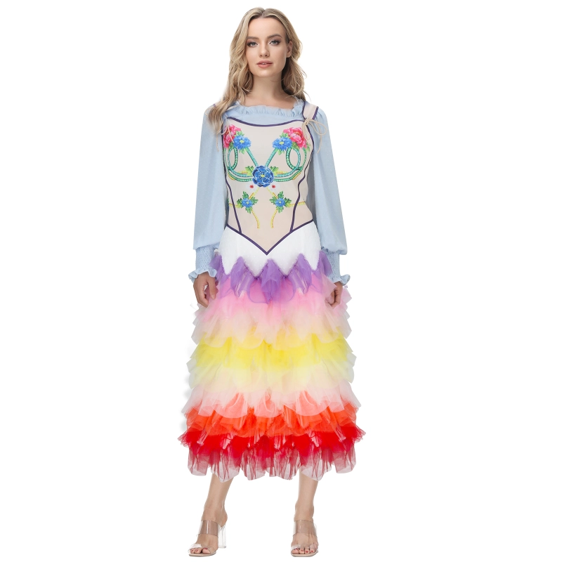 Lucy Gray Baird Rainbow Costume Hunger Games The Ballad of Songbirds and Snakes Takerlama