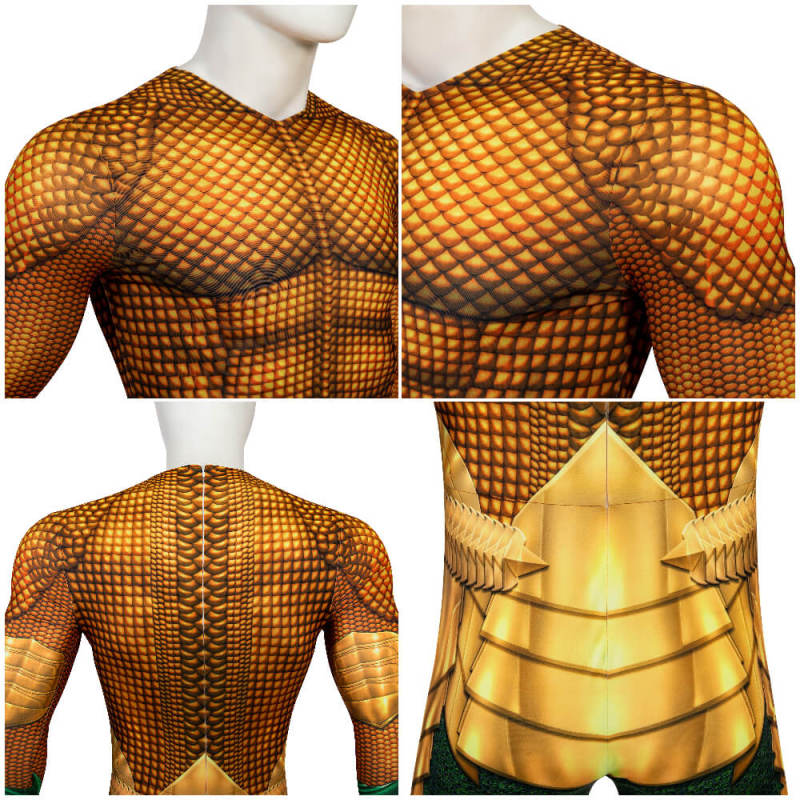 Aquaman New Costume Adults DC Movie Arthur Curry Gold Suit Aquaman and the Lost Kingdom Takerlama