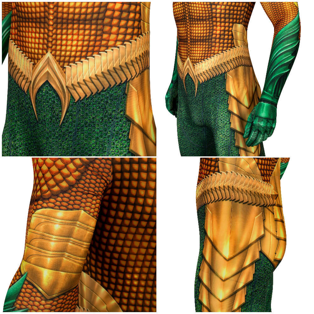 Aquaman New Costume Adults DC Movie Arthur Curry Gold Suit Aquaman and the Lost Kingdom Takerlama