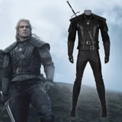 The Witcher 3 Cavill Geralt of Rivia Halloween Cosplay Costume Takerlama