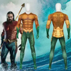 Aquaman New Costume Adults DC Movie Arthur Curry Gold Suit Aquaman and the Lost Kingdom Takerlama