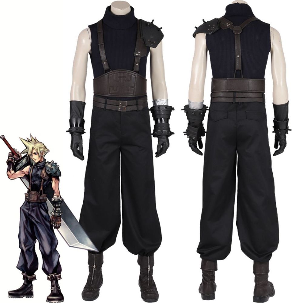 Cloud Strife Costume Final Fantasy VII FF7 PS4 Game Reset Version Cosplay Suit Takerlama