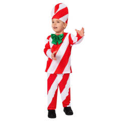 Kids Candy Cane Christmas Costume Red Holiday Party Outfits Takerlama