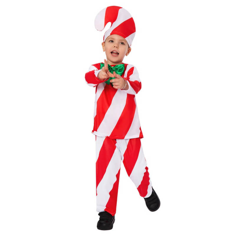 Kids Candy Cane Christmas Costume Red Holiday Party Outfits Takerlama