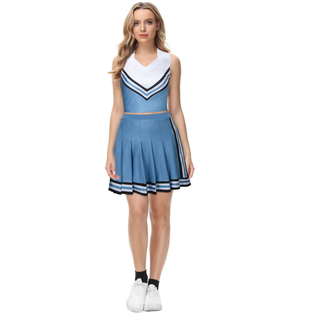 The Princess Diaries Olivia Rodrigo Good4U Cheer Costume Blue Cheerleader Dress-Takerlama