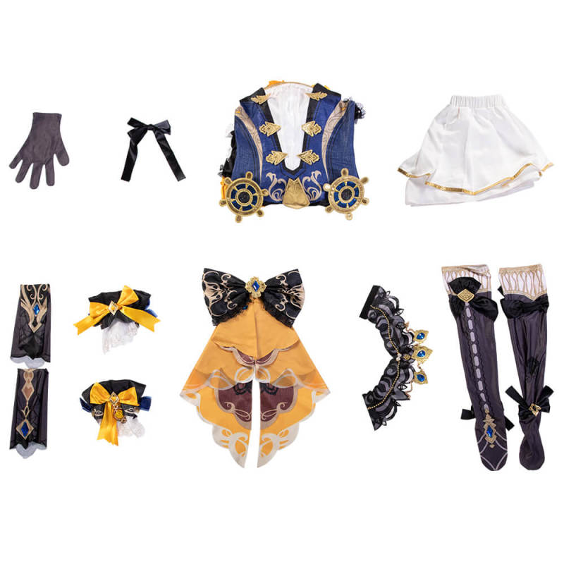 Genshin Impact Navia Cosplay Costume Deluxe Outfits Takerlama