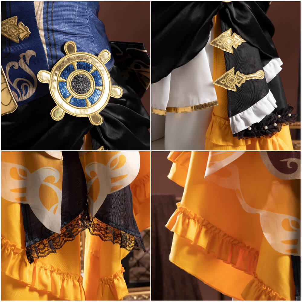 Genshin Impact Navia Cosplay Costume Deluxe Outfits Takerlama