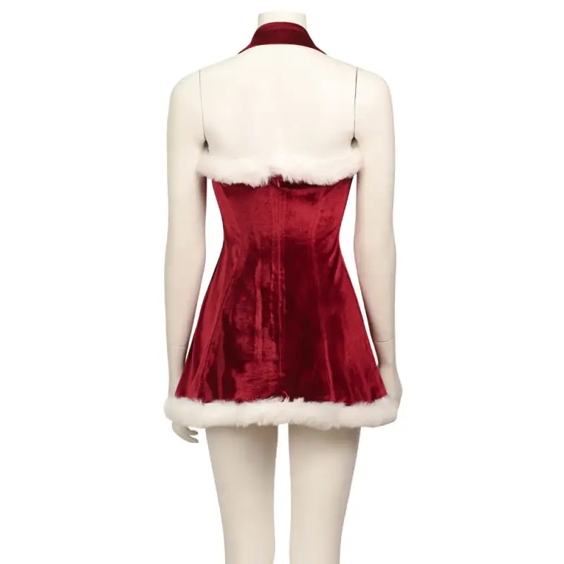 Love Actually Christmas Cosplay Costume Red Velvet Retro Party Dress Takerlama
